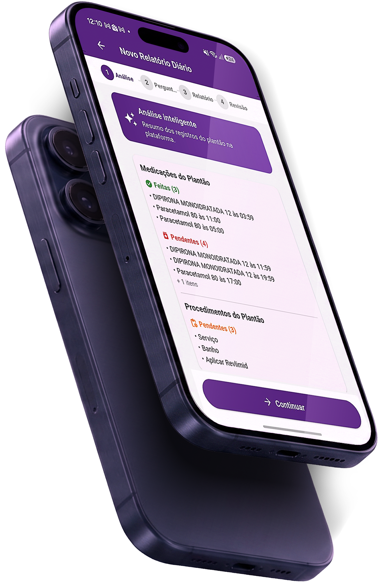 Mockup do aplicativo em um iPhone